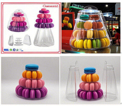 Embalaje de los macarrones bandeja de los macarrones caja de papel bandeja de los macarrones plástico caja de regalos de los macarrones cartón de los macarrones 25 paquetes