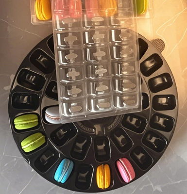 Embalaje de los macarrones bandeja de los macarrones caja de papel bandeja de los macarrones plástico caja de regalos de los macarrones cartón de los macarrones 25 paquetes