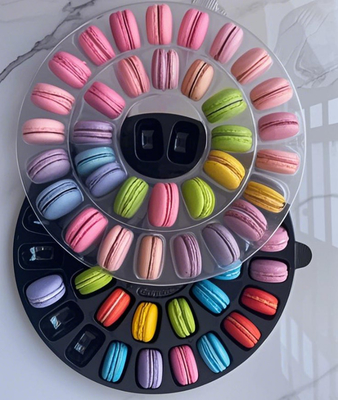 Embalaje de caja de papel transparente Macaron Display Rack Macaron Tray Macaron Gift Box Embalaje Chocolate Macaron Envasado de tapa superior e inferior