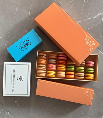 Embalaje de caja de papel transparente Macaron Display Rack Macaron Tray Macaron Gift Box Embalaje Chocolate Macaron Envasado de tapa superior e inferior
