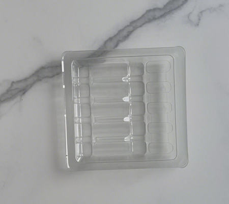 Portador de caja de PVC PET inyección de agua Tonetto ampolla inyección oral de polvo líquido blister envasado en bandeja de plástico de envasado de medicamentos