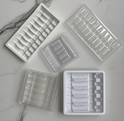 Portador de caja de PVC PET inyección de agua Tonetto ampolla inyección oral de polvo líquido blister envasado en bandeja de plástico de envasado de medicamentos