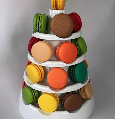 Alimentación segura PET clara caja de embalaje de macarrones pastel rollo de nieve crujiente galletas de hornear caja de repostería