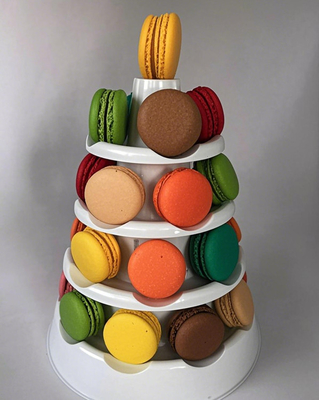 Alimentación segura PET clara caja de embalaje de macarrones pastel rollo de nieve crujiente galletas de hornear caja de repostería