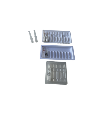 A prueba de golpes No tóxico 1 ml ~ 10 ml Ampola de PET bandeja de inyección de agua