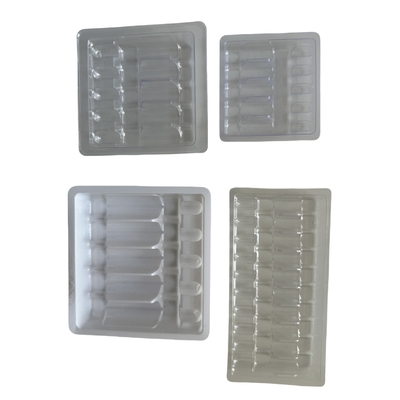 Embalaje de bandeja de vacío personalizada 1 ml 2 ml 5 ml 10 ml bandeja de PET para inyección de agua