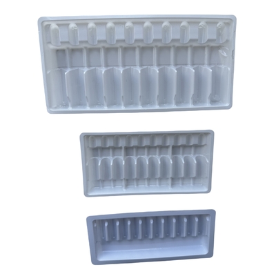 Embalaje de bandeja de vacío personalizada 1 ml 2 ml 5 ml 10 ml bandeja de PET para inyección de agua