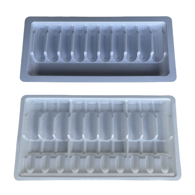 Embalaje de bandeja de vacío personalizada 1 ml 2 ml 5 ml 10 ml bandeja de PET para inyección de agua
