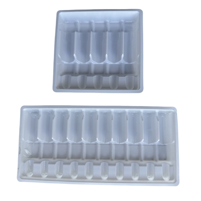 Embalaje de bandeja de vacío personalizada 1 ml 2 ml 5 ml 10 ml bandeja de PET para inyección de agua