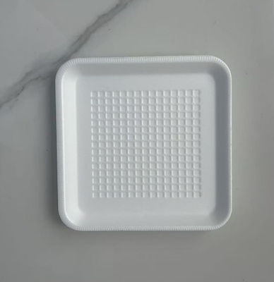 Bandeja desechable de fondo plano para frutas, plástico negro transparente, para verduras y frutas, bandeja para frutas