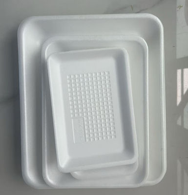 Bandeja desechable de fondo plano para frutas, plástico negro transparente, para verduras y frutas, bandeja para frutas