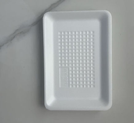 Bandeja desechable de fondo plano para frutas, plástico negro transparente, para verduras y frutas, bandeja para frutas