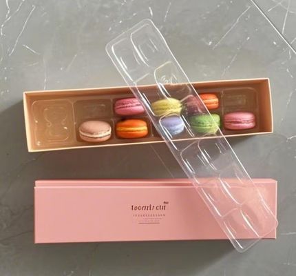 caja de papel para macarons, embalaje de plástico para macarons