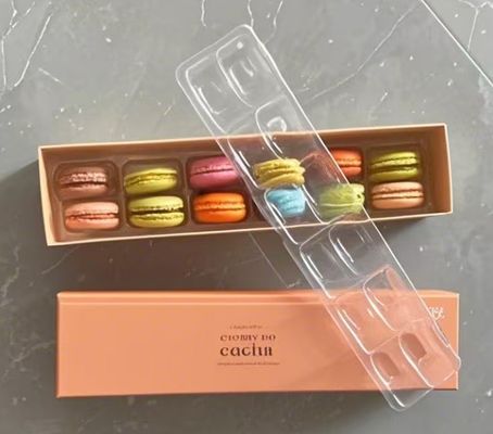 Embalaje de macarrón transparente ecológico con impresión personalizada para expositor y caja de regalo