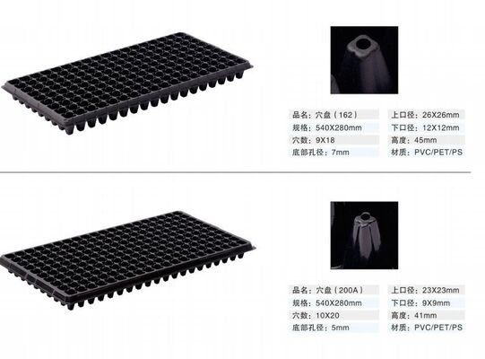 bandeja de semillas de plástico de 200 células - 2 mm de espesor y resistente al envejecimiento para el crecimiento de las plantas duradero