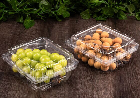 Customizable Recyclable PET Transparent Fruit Packaging Box with Heat Sealing for Grapes and Tomatoes