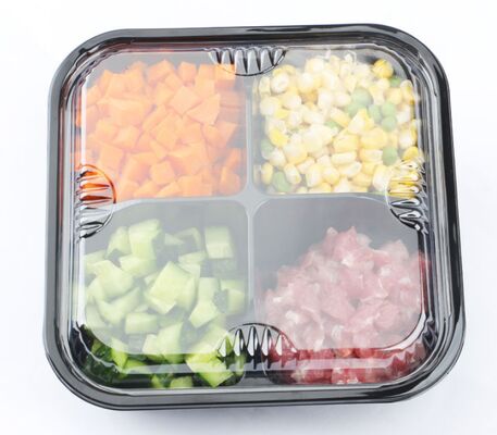 Caja de PET reciclable personalizable para frutas y verduras frescas con embalaje transparente termoformado