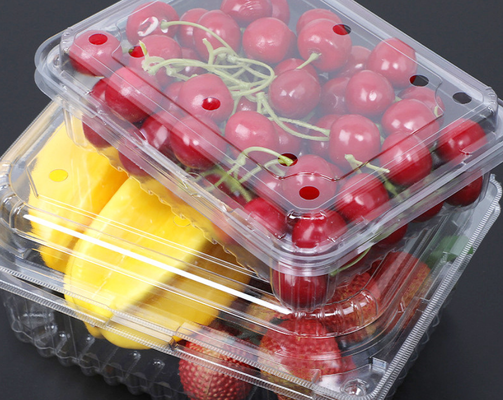 Caja para cortar frutas y verduras de calidad alimentaria en PET de un solo uso caja de embalaje transparente con tapa a prueba de fugas caja de embalaje caja de embalaje de supermercado