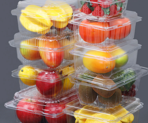 bandeja de plástico PET biodegradable de 18 cm para envases de ensalada y verduras