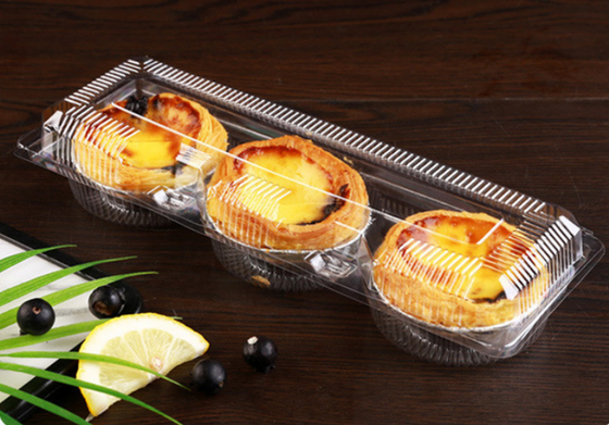 bandeja de plástico de macarrones ecológica con impresión personalizada y diseño transparente para el embalaje de alimentos