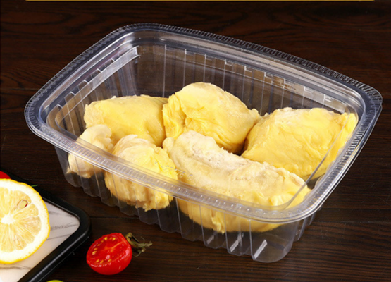 Diseño personalizable bandeja de plástico desechable y caja de embalaje de macarrones con PET reciclable y sellado térmico