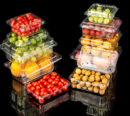 Caja de embalaje de arándanos y frambuesas de 125 g - embalaje desechable grueso y transpirable de plástico hermético para arándanos - disponible al por mayor