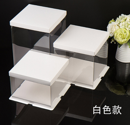 Fully transparent cake box - 4 inches, 6 inches, 8 inches, 10 inches, 12 inches, extra-high double-layer birthday cake box packaging box