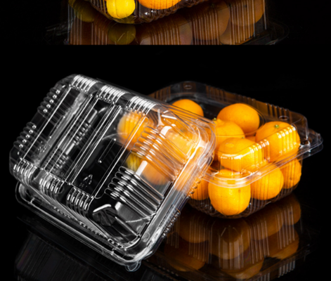 stackable fruit container  leak‑resistant box  dust‑proof clamshell moisture resistant punnet  fresh‑keeping packaging  visible display packaging
