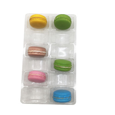 Arreglo de la pieza única 2X6 plástico transparente Macaron Tray Plastic Insert Tray de 12 paquetes