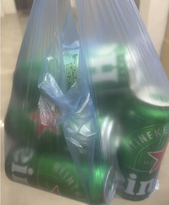 Bolsa de mano de HDPE personalizada con alta resistencia al impacto y material reciclable para supermercados