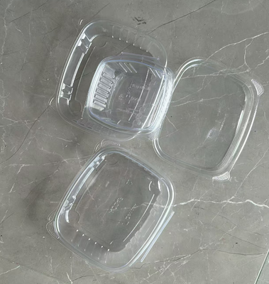 Caja de embalaje de frutas con sellado térmico de PET reciclable de diseño personalizado para tomate y arándanos